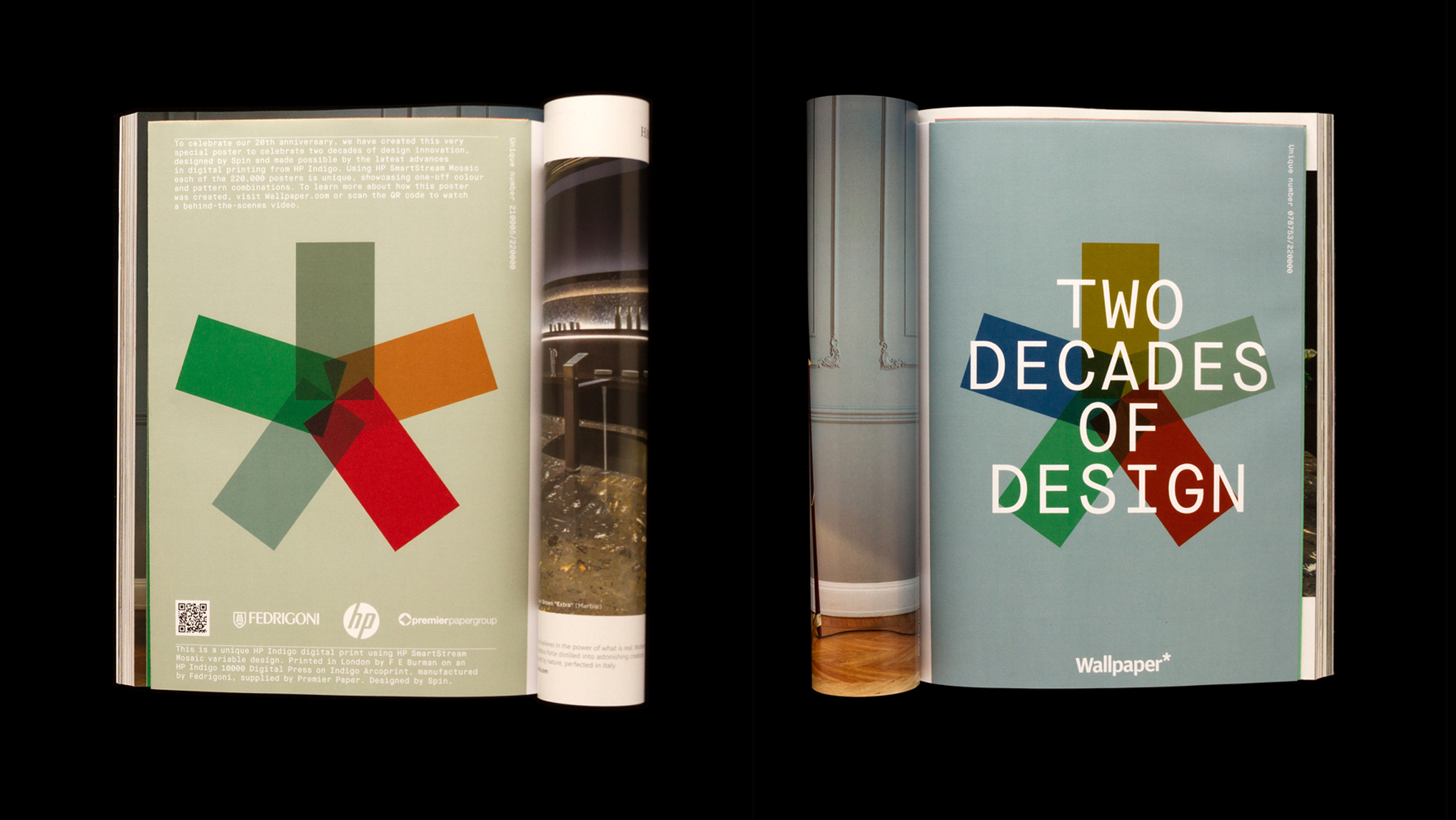 Luxury printed magazine with geometric design, premium magazine print and design