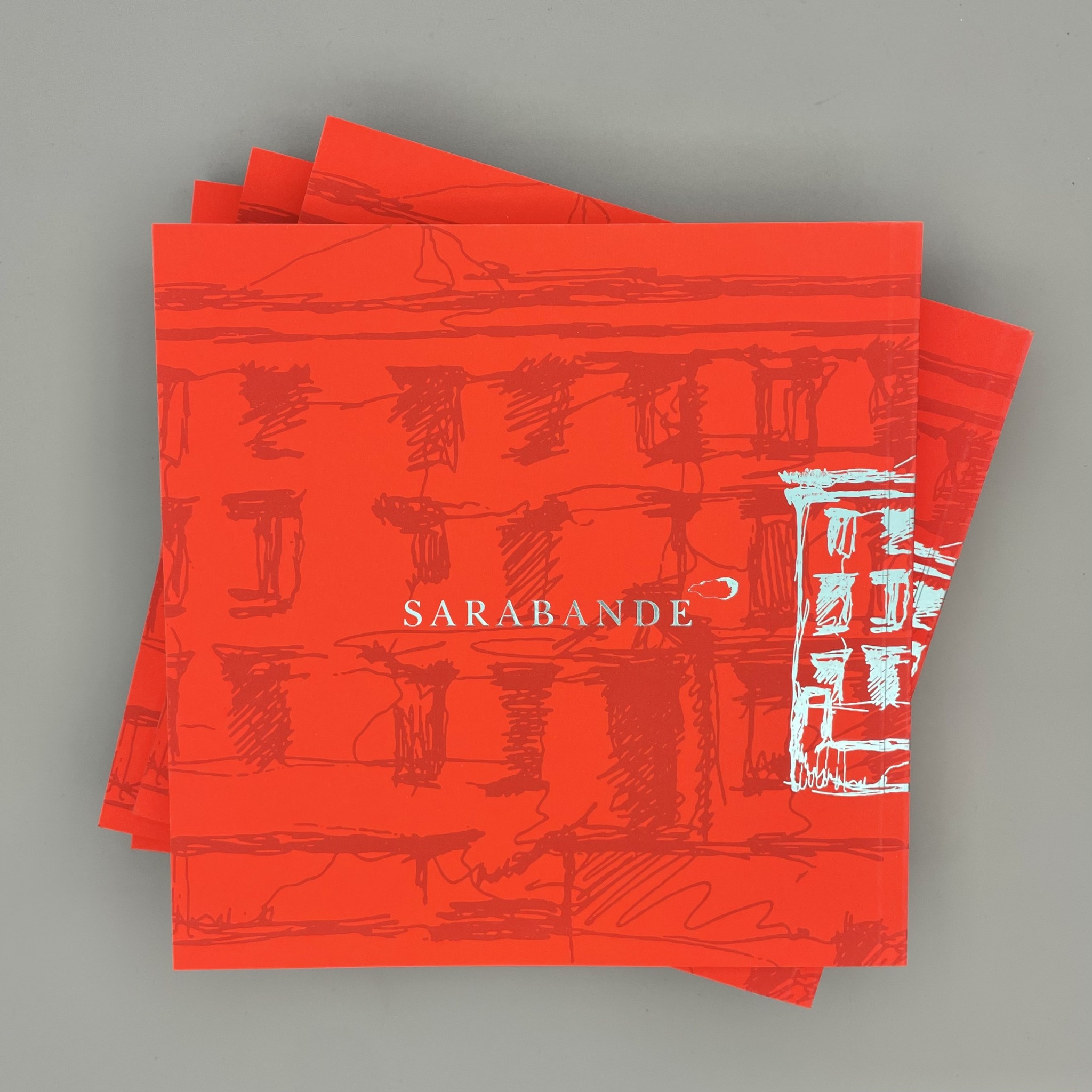 Vibrant red printed books with foil detailed and layered design, Luxury print finishing