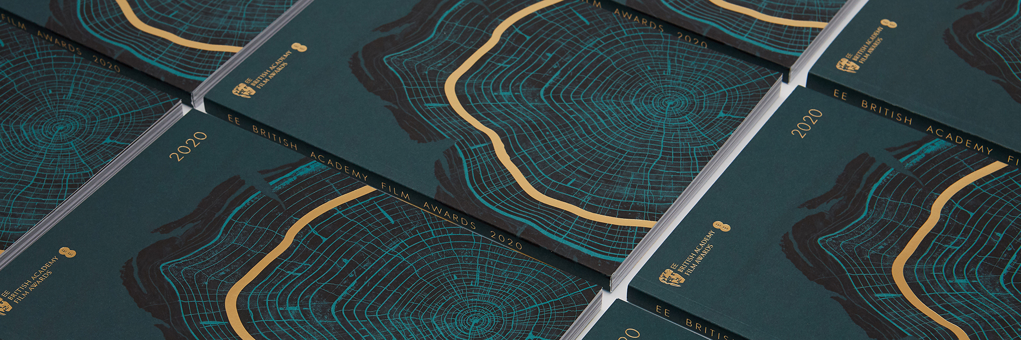 High-end printed BAFTA 2020 event programmes with foil-stamped and textured covers