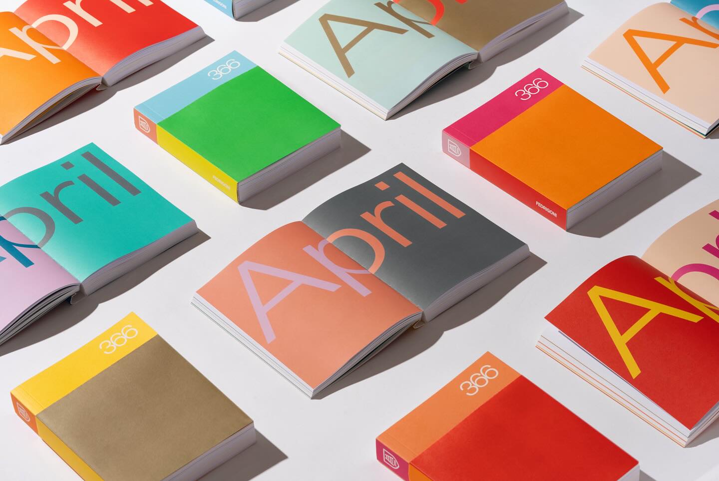 Colourful premium printed books with bespoke covers for Fedrigoni, luxury book printing London.
