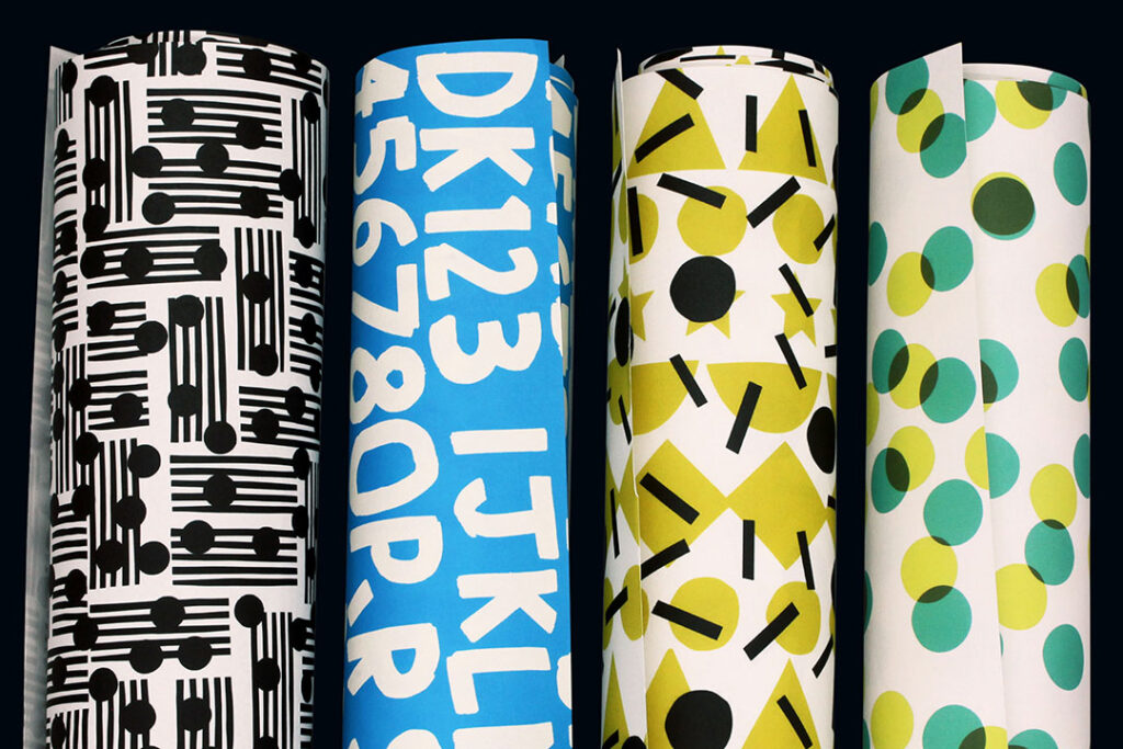Custom printed gift wrap designs