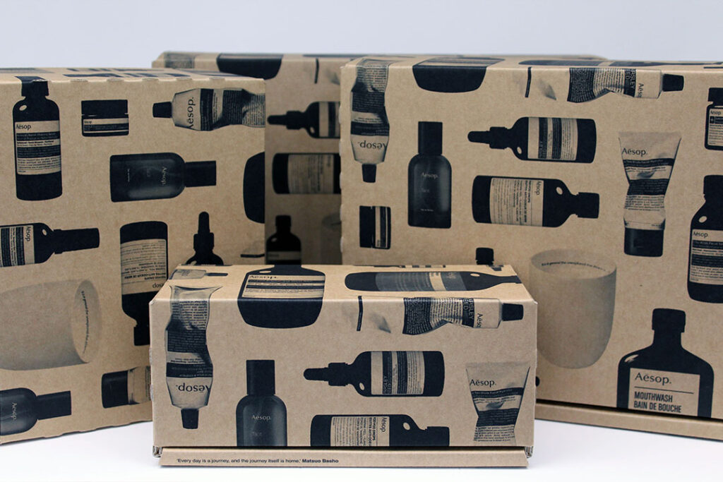Custom printed retail packaging boxes featuring full-wrap product illustrations and premium packaging print quality