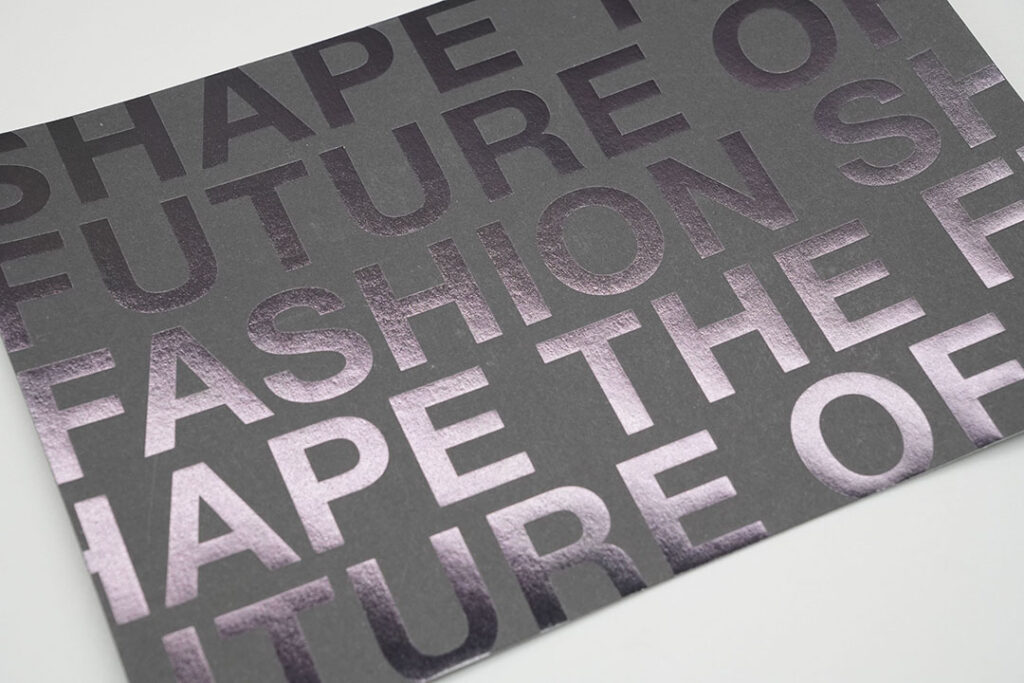 Foil blocking typography print sample