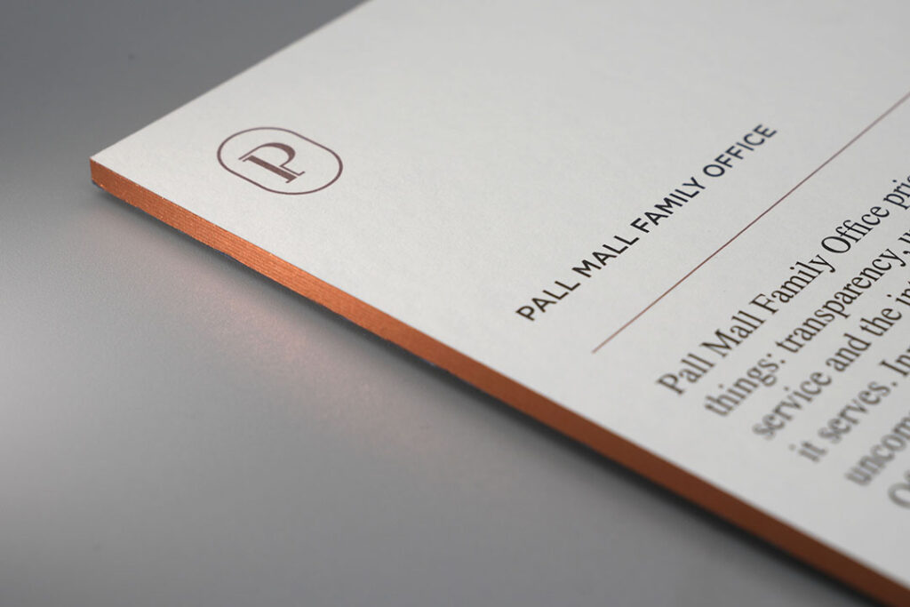 Premium duplex triplex card stock colored edge